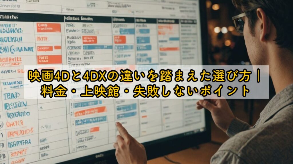 映画4Dと4DXの違いを踏まえた選び方|料金・上映館・失敗しないポイント