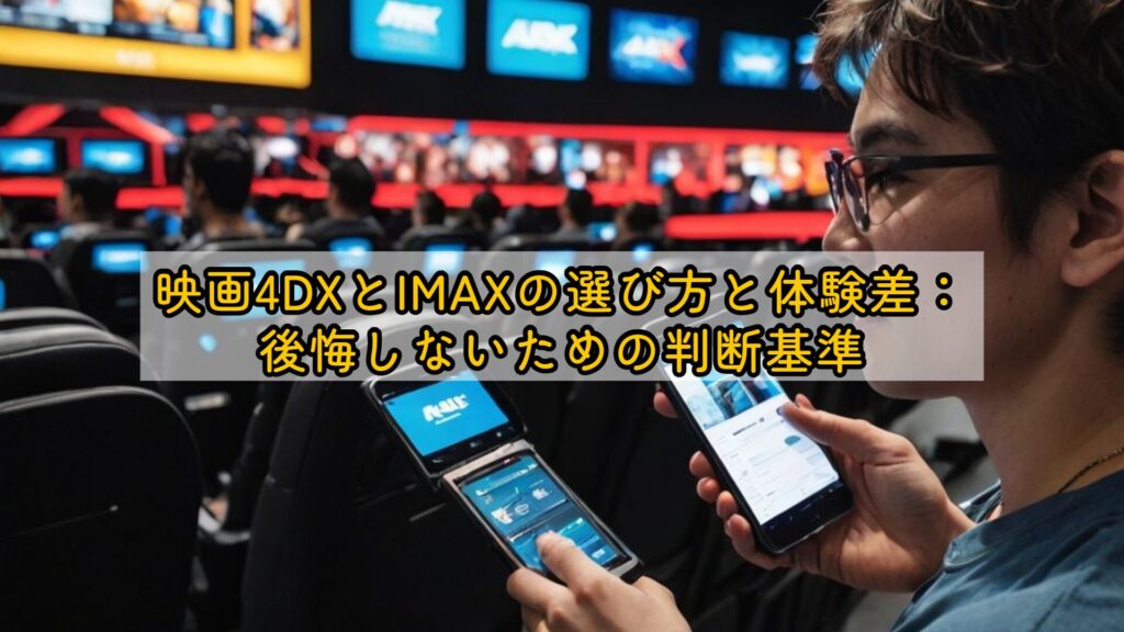 映画4DXとIMAXの選び方と体験差:後悔しないための判断基準