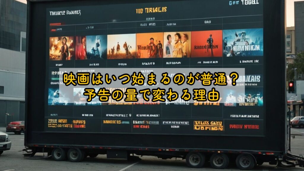 映画はいつ始まるのが普通？予告の量で変わる理由