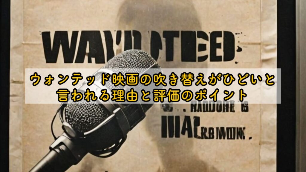 ウォンテッド映画の吹き替えがひどいと言われる理由と評価のポイント