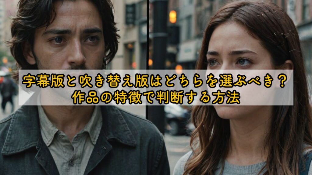 字幕版と吹き替え版はどちらを選ぶべき？作品の特徴で判断する方法