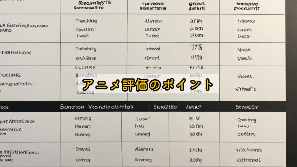 アニメ評価のポイント