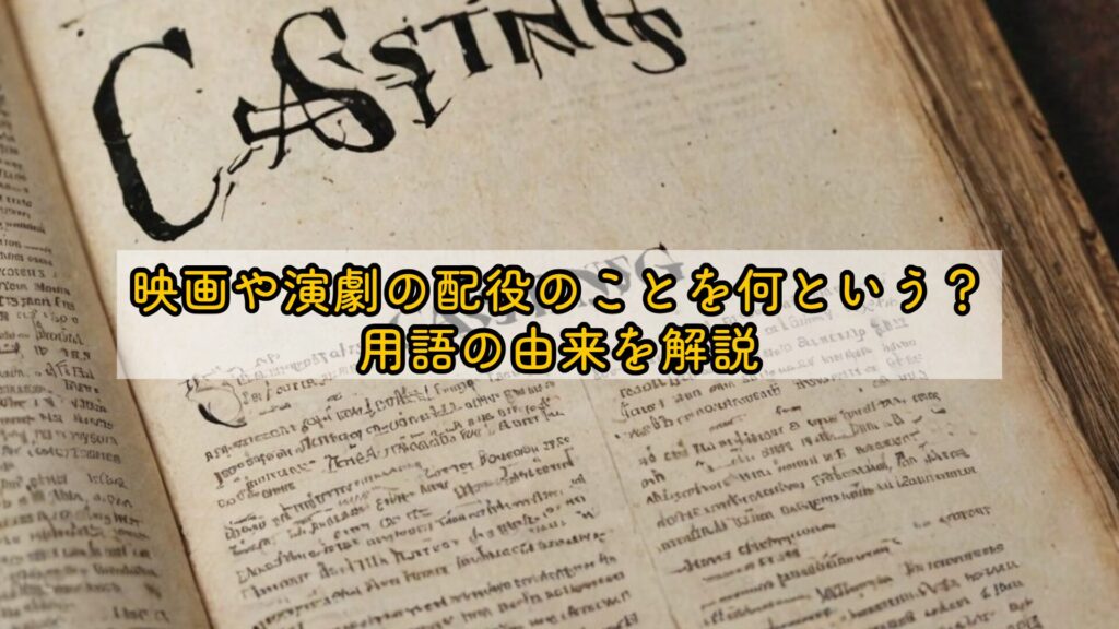映画や演劇の配役のことを何という？用語の由来を解説