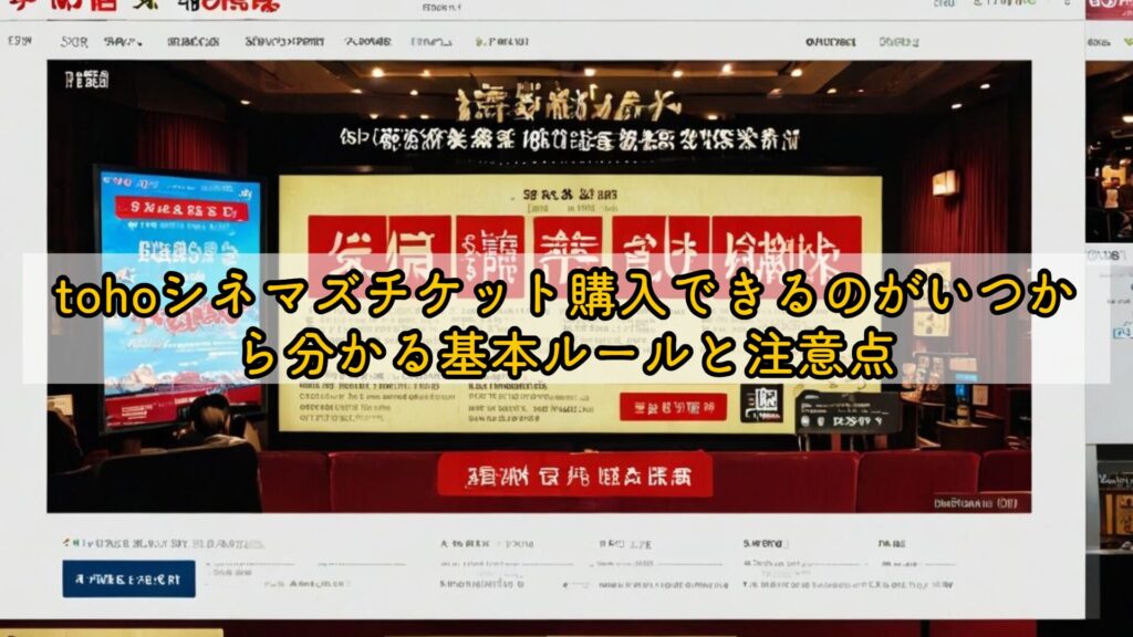 tohoシネマズチケット購入できるのがいつから分かる基本ルールと注意点