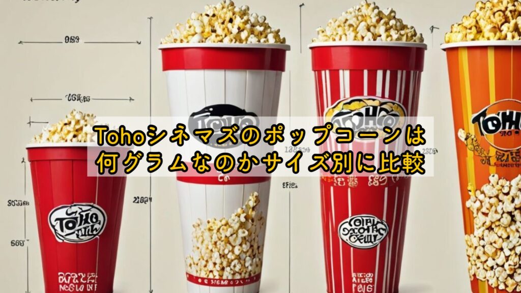 Tohoシネマズのポップコーンは何グラムなのかサイズ別に比較