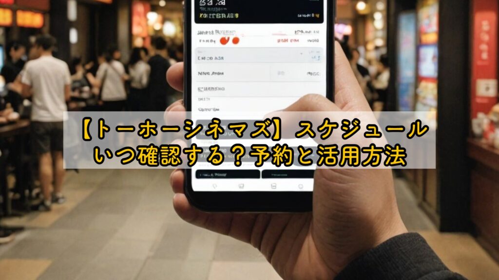 【トーホーシネマズ】スケジュールいつ確認する？予約と活用方法